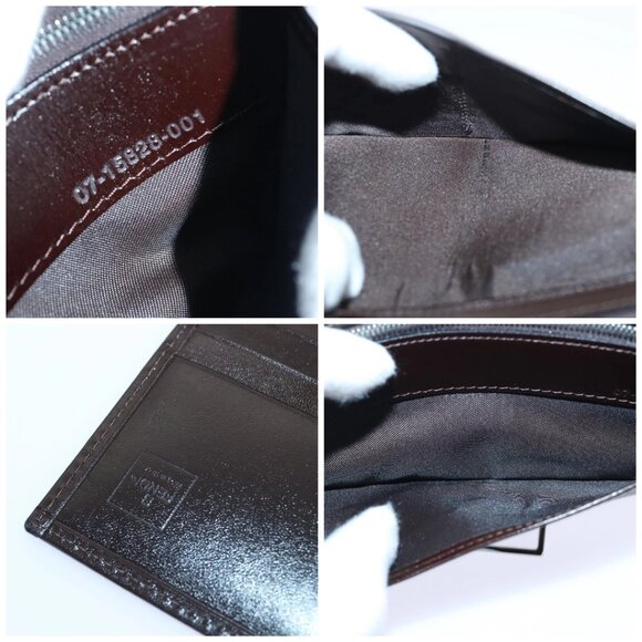 FENDI Zucca Canvas Long Wallet Black Brown Silver Auth am6788 - Picture 15 of 16